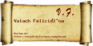 Valach Feliciána névjegykártya